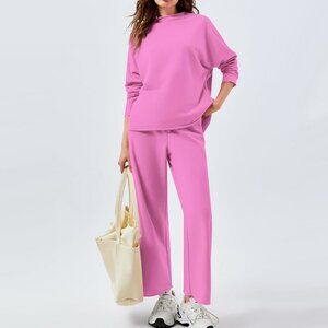 French Terry Raw Hem Sweatsuit Set